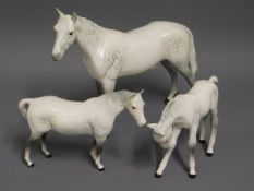 Three Beswick grey horses, tallest 7.875in