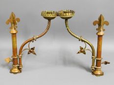 A pair of adjustable copper candle sconces, some b