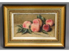 A framed early/mid 20thC. still life oil of peache