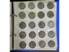 An album of mixed UK coinage including some pre-19
