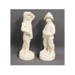 A pair of painted 1920/30's art deco chalk figures