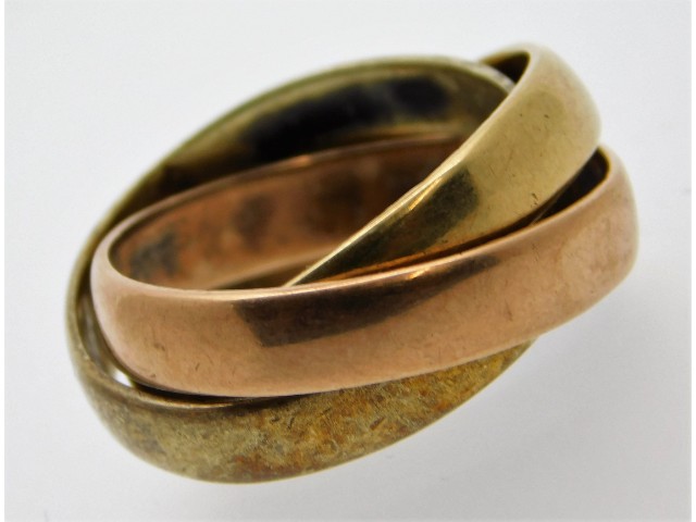 A three colour, electronically tests as 9ct gold,