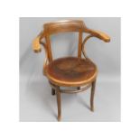 A mahogany penny chair, 32.5in high to back