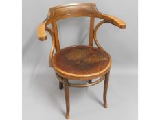 A mahogany penny chair, 32.5in high to back