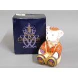 A Royal Crown Derby porcelain paperweight with box