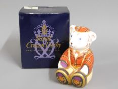 A Royal Crown Derby porcelain paperweight with box