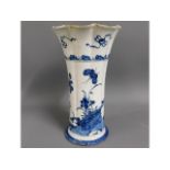An 18thC. delft faience flared vase with chinoiser