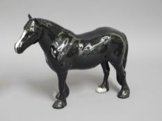 A black Beswick Dales Pony, 6in tall