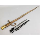 A 19thC. French gras bayonet twinned with a Britis