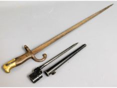 A 19thC. French gras bayonet twinned with a Britis