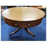 An early 19thC. Regency period drum table with fou