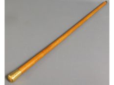 A yellow metal (tests as 18ct gold) Malacca cane,