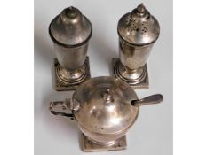 An Edward Viner cruet set, silver weight 175g, som