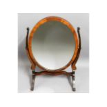 A 19thC. oval dressing table mirror, 21.5in high