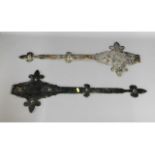 A pair of decorative door braces, 30.5in long x 10