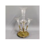 A Victorian glass & plate epergne, 16in high