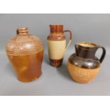 A salt glazed wine flagon "James Munday Sandford F