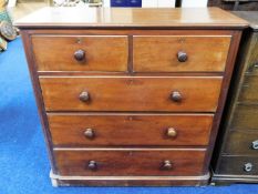 A Victorian mahogany chest of drawers, 47in wide x