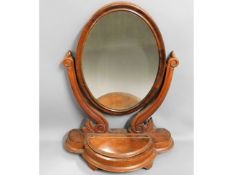 A Victorian dressing table mirror with trinket box