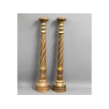A pair of large decorative church candle holders w