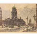 Four engravings of German views including Das Branden Burger Thor, Berlin, 11.5cm x 18.5cm, all