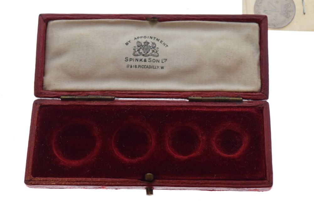 Coins - Edward VII Maundy set, 1909, in Spink & Son Ltd red case, together with a George IV Maundy - Image 4 of 4