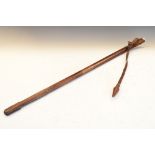 Hide scabbard, with leather knot (sword not included), 80cm long Condition: Wear to overall piece