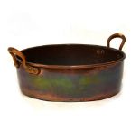 Copper two handled cooking pan with rolled rim, 47cm diameter Condition: **General condition