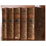 Books - Five 18th Century leather bound volumes of Histoire Des Juifs (Flavius Joseph), MDCCIII