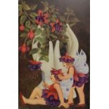 Beryl Cook - Signed limited edition coloured print - 'Fuchsia Fairies', No. 456/650, published by