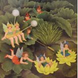 Beryl Cook - Signed limited edition coloured print - 'Fairies and Pixies', No. 416/650, published by