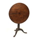 19th Century mahogany tripod table with birdcage action standing on tripod base, 72cm x 74cm