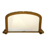 19th Century gilt framed overmantel with arch shaped top, 133cm x 82.5cm Condition: Crack to the