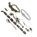 Assorted silver, white metal and unmarked jewellery and other items to include Chinese white metal