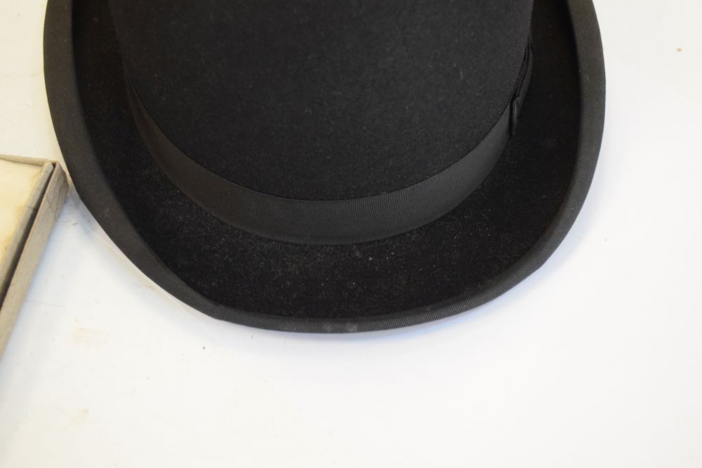 Dunn & Co bowler hat, together with two boxes of Liberty of London napkins Condition: **General - Image 5 of 8