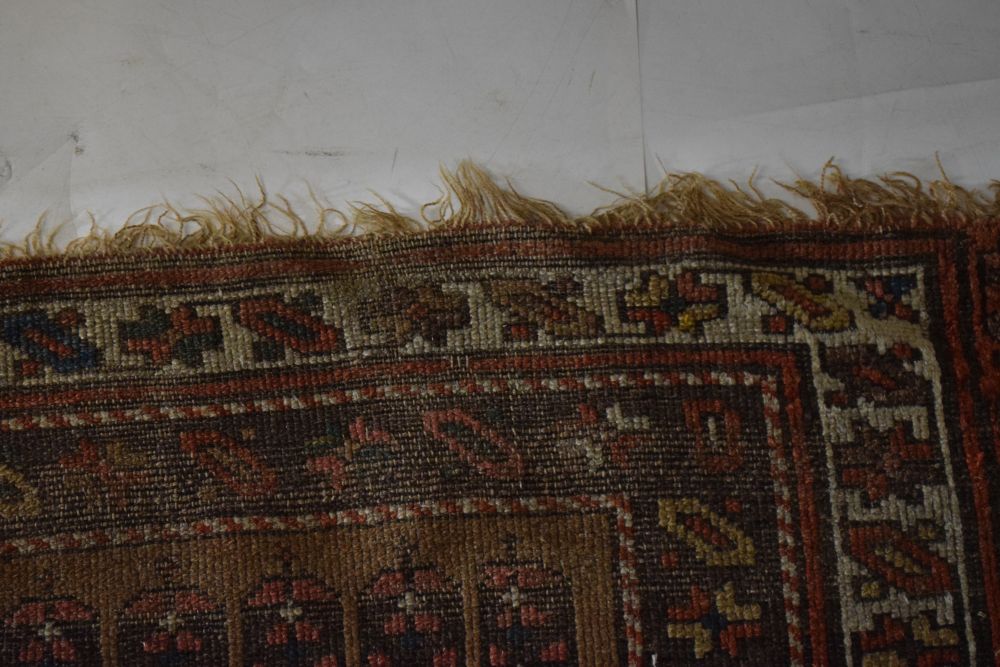 Middle Eastern wool rug, the pale brown field with allover polychrome boteh within multi borders, - Image 4 of 5