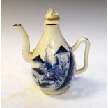 Japanese blue and white pear-shaped wine pot, having landscape decoration, 15cm high Condition: