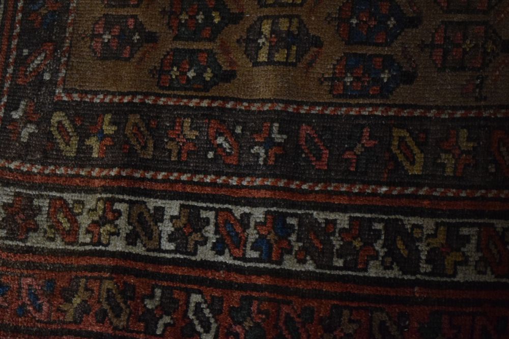 Middle Eastern wool rug, the pale brown field with allover polychrome boteh within multi borders, - Image 2 of 5
