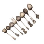Small quantity of silver and white metal teaspoons etc, 100g approx Condition: **General condition