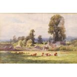H. Sykes - Watercolour - 'Childs farm, Wraxall, Somerset', signed lower left, 16.5cm x 25cm