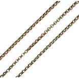 Yellow metal belcher link necklace stamped 9c, 53cm long, 11g approx Condition: **General