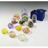 Quantity of glass paperweights, to include Caithness Moon Crystal, Myriad globe, Hafod Grange, etc