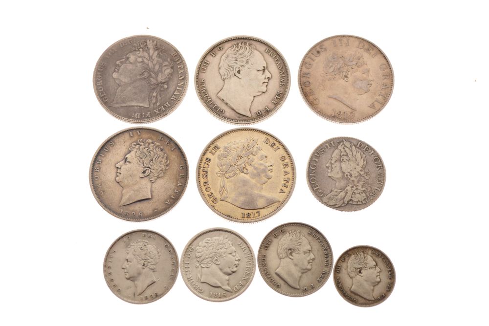 Coins - Collection of Georgian coinage to include; half-crowns, shillings, etc (10) Condition: Would - Image 2 of 2