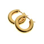 Pair of 18ct gold hoop earrings, 6.4g approx Condition: **General condition consistent with age