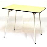 Modern Design - Circa 1950's formica-top kitchen table, 91cm x 61cm x 74cm high Condition: General