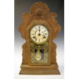 Late 19th/early 20th Century American mantel clock, movement by Ansonia Clock Company USA, 58cm high