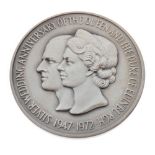 Coins and Medallions - John Pinches Sterling silver medal commemorating the 25th Wedding Anniversary