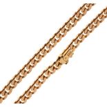9ct gold necklace of curb link design and heavy gauge, 53cm long approx, 54.6g approx Condition: **
