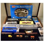 Quantity of N gauge railway train set carriages and locomotives, to include; Graham Farish, Peco,