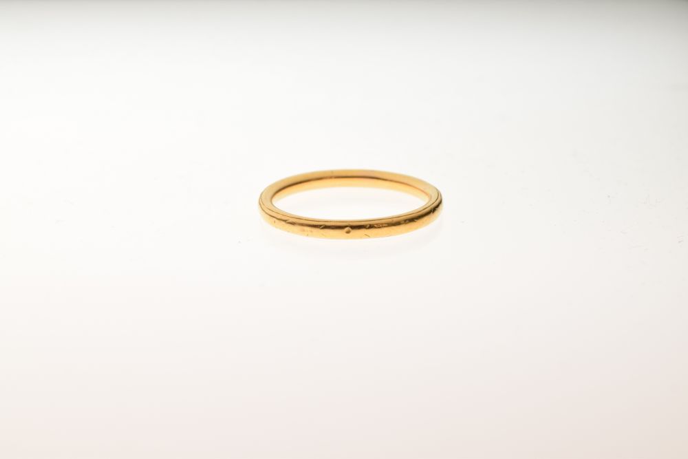 22ct gold wedding band, size Q, 4.1g approx Condition: Knocks and dints to exterior. Any external - Image 2 of 5